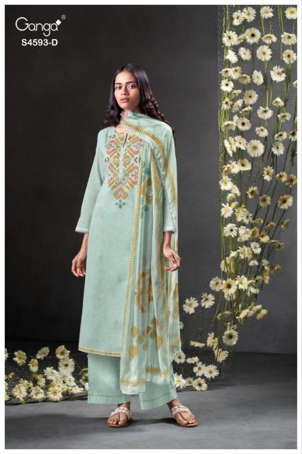 Ganga evara 4593 double ikkat dress material wholesale cost in chennai